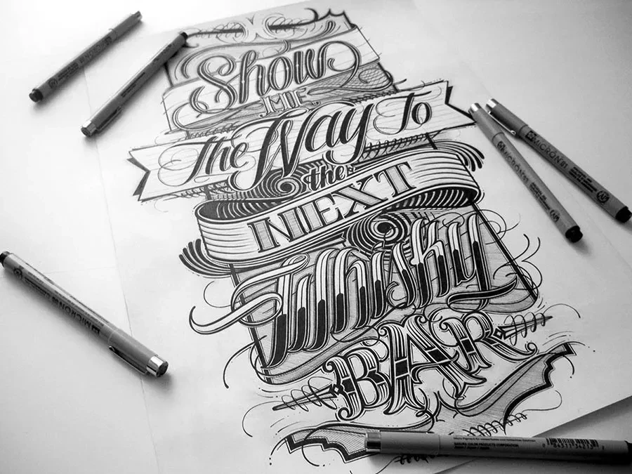 Hand Lettering a tinta por Mateusz Witczak