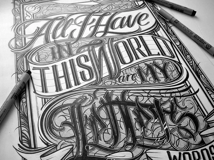 Hand Lettering a tinta por Mateusz Witczak